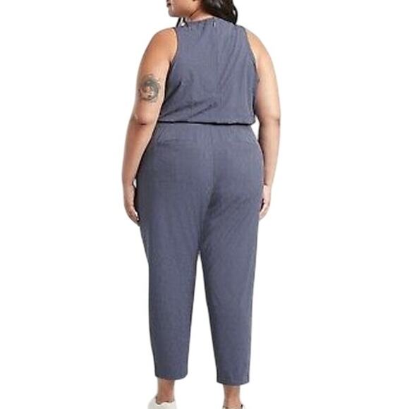 Athleta Brooklyn Textured Jumpsuit Medieval Violet Women's Size 24 New With Tags - Picture 2 of 13
